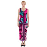 pop art Fitted Maxi Dress