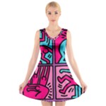 pop art V-Neck Sleeveless Dress