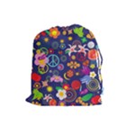 Boho floral  Drawstring Pouch (Large)