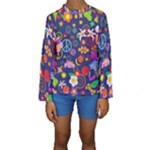 Boho floral  Kid s Long Sleeve Swimwear