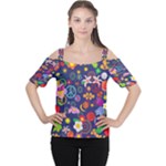 Boho floral  Women s Cutout Shoulder Tee