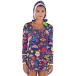 Boho floral  Women s Long Sleeve Hooded T-shirt