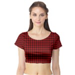 Brodie Tartan Short Sleeve Crop Top (Tight Fit)