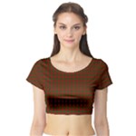 Cameron Tartan Short Sleeve Crop Top (Tight Fit)