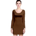 Cameron Tartan Long Sleeve Velvet Bodycon Dress