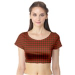 Crawford Tartan Short Sleeve Crop Top (Tight Fit)