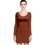 Crawford Tartan Long Sleeve Velvet Bodycon Dress