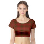 Dunbar Tartan Short Sleeve Crop Top (Tight Fit)