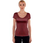 Fraser Tartan Women s V-Neck Cap Sleeve Top