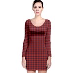 Fraser Tartan Long Sleeve Velvet Bodycon Dress