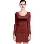 Grant Tartan Long Sleeve Velvet Bodycon Dress