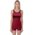 Rose Tartan One Piece Boyleg Swimsuit