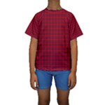 Rose Tartan Kid s Short Sleeve Swimwear