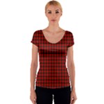 Wallace Tartan Women s V-Neck Cap Sleeve Top