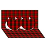 Wallace Tartan Twin Hearts 3D Greeting Card (8x4)