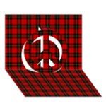 Wallace Tartan Peace Sign 3D Greeting Card (7x5)