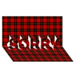 Wallace Tartan SORRY 3D Greeting Card (8x4)