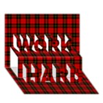 Wallace Tartan WORK HARD 3D Greeting Card (7x5)