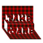 Wallace Tartan TAKE CARE 3D Greeting Card (7x5)