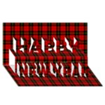 Wallace Tartan Happy New Year 3D Greeting Card (8x4)