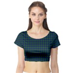 Barclay Tartan Short Sleeve Crop Top (Tight Fit)