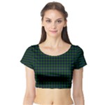 Dundas Tartan Short Sleeve Crop Top (Tight Fit)