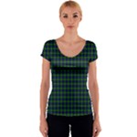 Gordon Tartan Women s V-Neck Cap Sleeve Top