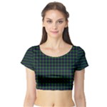 Sutherland Tartan Short Sleeve Crop Top (Tight Fit)