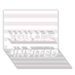 Horizontal Stripes - White and Pastel Pink YOU ARE INVITED 3D Greeting Card (7x5)