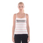 Horizontal Stripes - White and Misty Rose Pink Spaghetti Strap Top