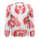 lobster print  Men s Long Sleeve Tee