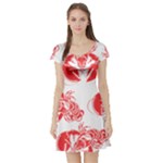 lobster print  Short Sleeve Skater Dress