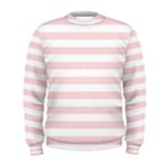 Horizontal Stripes - White and Pale Pink Men s Sweatshirt