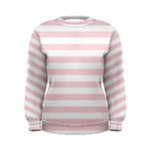 Horizontal Stripes - White and Pale Pink Women s Sweatshirt