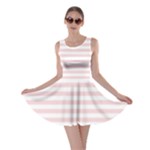 Horizontal Stripes - White and Pale Pink Skater Dress