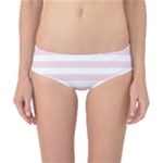 Horizontal Stripes - White and Pale Pink Classic Bikini Bottoms