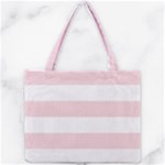 Horizontal Stripes - White and Pale Pink Mini Tote Bag