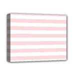 Horizontal Stripes - White and Pale Pink Deluxe Canvas 14  x 11  (Stretched)