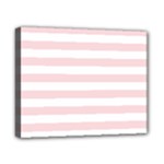 Horizontal Stripes - White and Pale Pink Canvas 10  x 8  (Stretched)