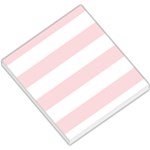 Horizontal Stripes - White and Pale Pink Small Memo Pads