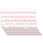 Horizontal Stripes - White and Pale Pink #1 MOM 3D Greeting Cards (8x4)