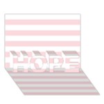 Horizontal Stripes - White and Pale Pink HOPE 3D Greeting Card (7x5)