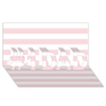 Horizontal Stripes - White and Pale Pink #1 DAD 3D Greeting Card (8x4)