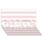 Horizontal Stripes - White and Pale Pink PARTY 3D Greeting Card (8x4)