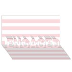 Horizontal Stripes - White and Pale Pink ENGAGED 3D Greeting Card (8x4)