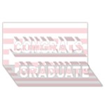 Horizontal Stripes - White and Pale Pink Congrats Graduate 3D Greeting Card (8x4)