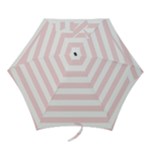 Horizontal Stripes - White and Pale Pink Mini Umbrella