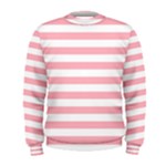 Horizontal Stripes - White and Pastel Pink Men s Sweatshirt