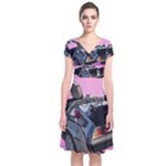 Delorean Short Sleeve Front Wrap Dress