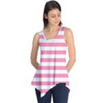 Horizontal Stripes - White and Flamingo Pink Sleeveless Tunic